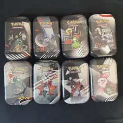 Pokemon TCG SV10.5 Black Bolt & White Flare Unova Mini Tin Full Set Of 8 - Image 1
