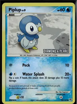 Piplup 93/130 C Diamond & Pearl Pokemon 2007 EN LP - Image 1