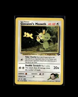 Giovanni's Meowth 43/132 U Gym Challenge Pokemon WOTC 2000 EN LP - Image 1