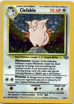 Clefable 23377 Holo R Jungle Pokemon 1999 EN MP - Image 1