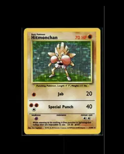 Hitmonchan 7/102 Holo Base Set Unlimited Pokemon WOTC 1999 EN LP - Image 1
