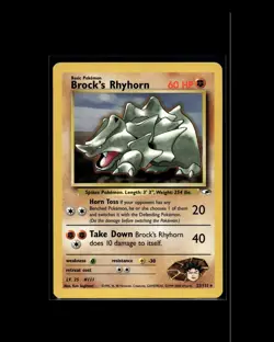 Brock's Rhyhorn 22/132 R Gym Heroes Pokemon WOTC 2000 EN LP - Image 1