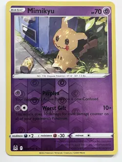 Reverse Holo Mimikyu 080/196 Rare SWSH11: Lost Origin Pokemon Pikachu NM - Image 1