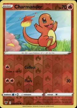 CHARMANDER 023/185 VIVID VOLTAGE COMMON REVERSE HOLO POKEMON MAHOU - Image 1