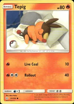 TEPIG 31/236 COSMIC ECLIPSE COMMON POKEMON MINA NAKAI - Image 1