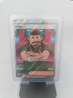 Pokemon Trainer Card Judge 228/091 Paldean Fates Full Art Ultra Rare Holo TCG - Image 1