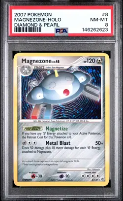 2007 POKEMON DIAMOND & PEARL #8 MAGNEZONE-HOLO PSA 8 - Image 1