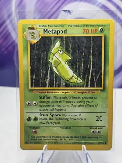 Metapod 54/102 Common Base Set Unlimited Pokemon HP - Image 1