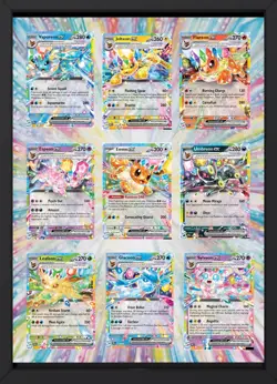 Framed Pokemon Eeveelutions Full Set Art - Image 1