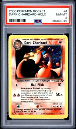 2000 POKEMON ROCKET #4 DARK CHARIZARD-HOLO PSA 8 - Image 1