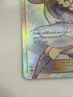 Lillie 147/149 Full Art Trainer Ultra Rare Pokemon Card TCG Sun and Moon Base NM - Image 4