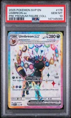 2025 POKEMON PRISMATIC BLACK STAR PROMO #176 UMBREON ex FIGURE COLL PSA 10 Gem - Image 1