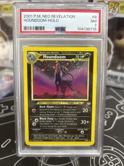 Pokemon 2001 Bro Revelation Houndoom-Holo 8/64 PSA 7 - Image 1