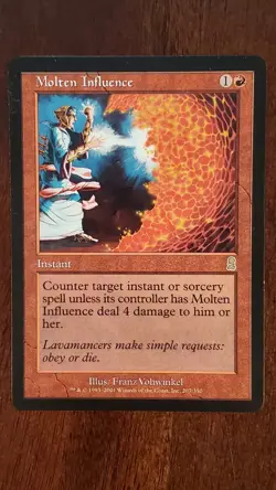 Molten Influence Odyssey EX/LP #207 MTG Magic the Gathering Instant Rare Red - Image 1