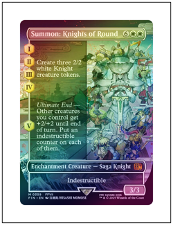 1x Summon: Knights of Round, Foil, Borderless Art, Final Fantasy, MTG NM - Image 1