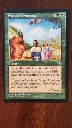 Seeds of Innocence Mirage EX/LP #241 MTG Magic the Gathering Sorcery Rare Green - Image 3
