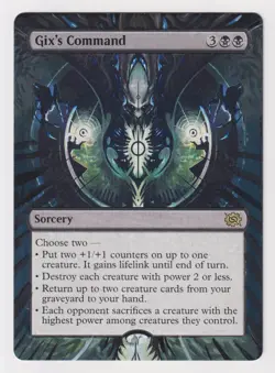Altered Gix's Command LP 2022 WOTC MTG Magic Hand Painted Unique Custom Art Rare - Image 1