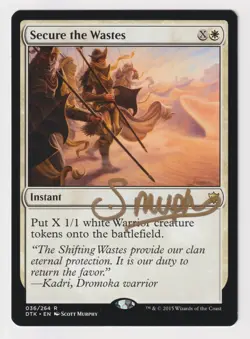 Gold Signed Secure the Wastes MP Dragons of Tarkir Artist Scott Murphy MTG Magic - Image 1