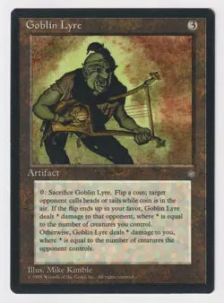 Dark Print Goblin Lyre LP Ice Age 1995 MTG Magic Misprint Vintage Rare Artifact! - Image 1