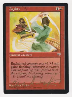 Gold Signed Agility HP Mirage Artist Drew Tucker 1996 WOTC MTG Magic Odd Corners - Image 1