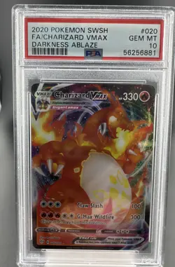 2020 Pokemon Charizard VMAX 020/189 Swsh03: Darkness Ablaze Holo PSA 10 - Image 1