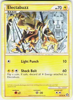 Electabuzz 33/102 Uncommon HGSS Triumphant Pokemon LP - Image 1