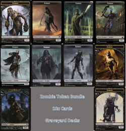 MTG Zombie Token Lot - Set 10x Cards Commander Black Deck - Magic Cards Bundle - Image 1