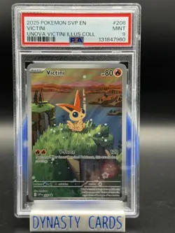 2025 Pokemon Victini Unova Promo Illustration Rare PSA 9 Certs may vary - Image 1