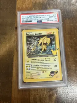 GRADED PSA 10 2021 Pokemon Celebrations Rocket’s Zapdos-Holo Class Coll- Gym Cha - Image 1