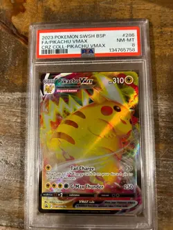POKEMON 2023 Crown Zenith Coll Full Art PIKACHU Vmax Promo #286 PSA 8 RARE - Image 1
