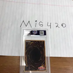 2002 Yu-Gi-Oh! Dark Magician LOB-005 Asian 1st Ed Ultra Rare PSA 9 Holo EN Wavy - Image 2