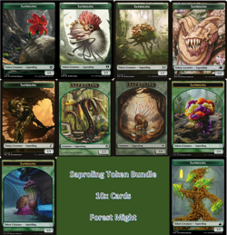 MTG Saproling Token Lot - Set 10x Cards Commander Green Deck- Magic Cards Bundle - Image 1