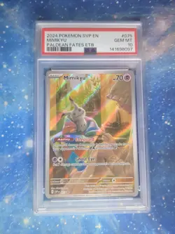 PSA 10 Mimikyu 075 Paldean Fates Promo Pokemon Card - Image 1
