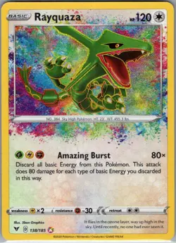 Rayquaza 138/185 SWSH04: Vivid Voltage - Pokemon Card - NM - Image 1