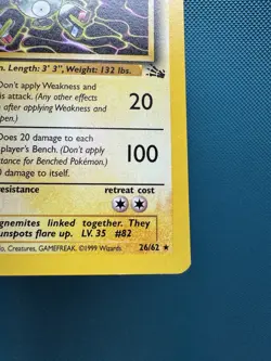 1999 Magneton 26/62 Fossil Rare Pokemon Card - Image 5