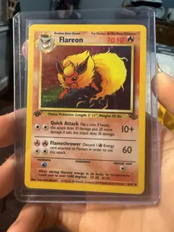 Pokemon Tcg Flareon 1st Edition Jungle 3/64 - Image 1
