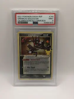 SWIRL Greninja Gold Star SWSH144 PSA 8 and PSA 9 Celebrations Promo Pokemon - Image 2