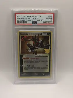 SWIRL Greninja Gold Star SWSH144 PSA 8 and PSA 9 Celebrations Promo Pokemon - Image 3