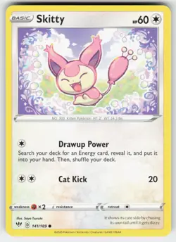 Skitty 141/189 Common Darkness Ablaze Pokemon Near Mint - Image 1