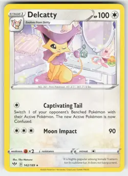 Delcatty 142/189 Rare Darkness Ablaze Pokemon Near Mint - Image 1
