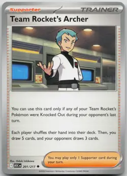 Team Rocket's Archer 201/217 Uncommon Ascended Heroes Pokemon Near Mint - Image 1