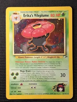 Erika's Vileplume 5/132 Holo Rare Gym Heroes Pokemon MP - Image 1