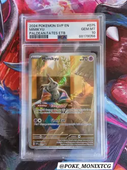 POKEMON TCG PSA 10 MIMIKYU 075 SCARLET & VIOLET PALDEAN FATES BLACK STAR PROMO - Image 1