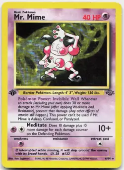 Mr. Mime 6/64 Holo Rare Jungle Pokemon 1st Edition Holo Moderately Played - Image 1
