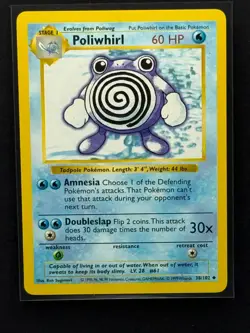 1999 Pokemon Poliwhirl - 38/102 - Shadowless Version - Base Set - Never Played - Image 1