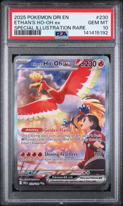2025 POKEMON DRI EN-DESTINED RIVALS #230 ETHAN'S HO-OH EX PSA 10 - Image 1