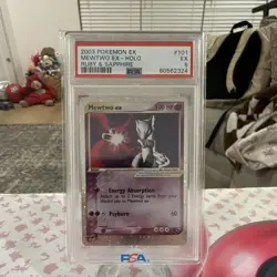 Pokemon 2003 EX Ruby & Sapphire Mewtwo ex Holo Ultra Rare 101/109 PSA 5 - Image 1
