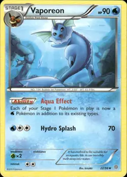 VAPOREON 22/98 ANCIENT ORIGINS UNCOMMON POKEMON KIRISAKI - Image 1