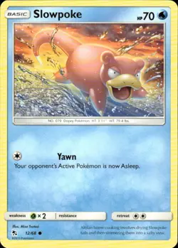 SLOWPOKE 12/68 HIDDEN FATES COMMON POKEMON MISA TSUTSUI - Image 1