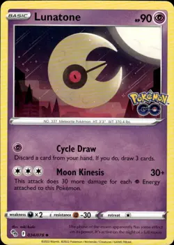 Lunatone 034/078 Pokemon GO Uncommon Psychic - Image 1